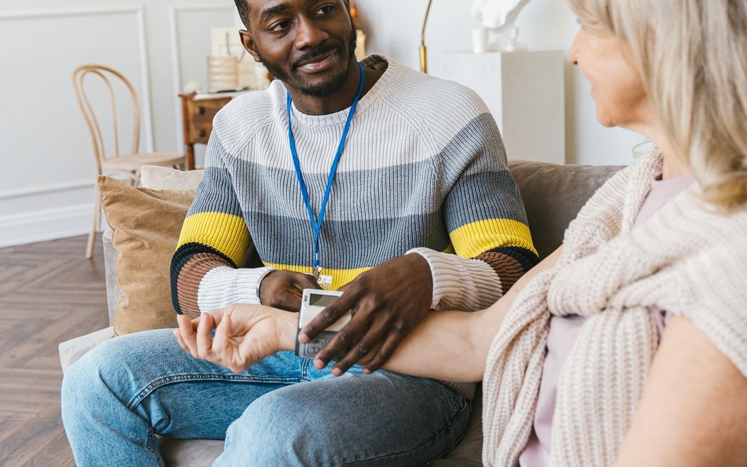 A caregiver offering calm home support